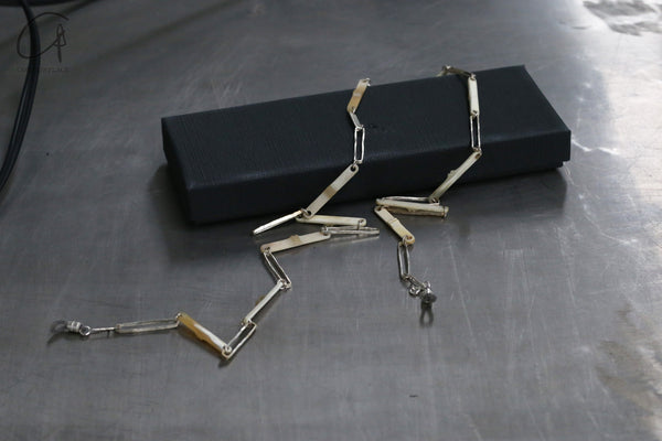 Rigards Marble + 925 Silver Matte Chain AT005AG
